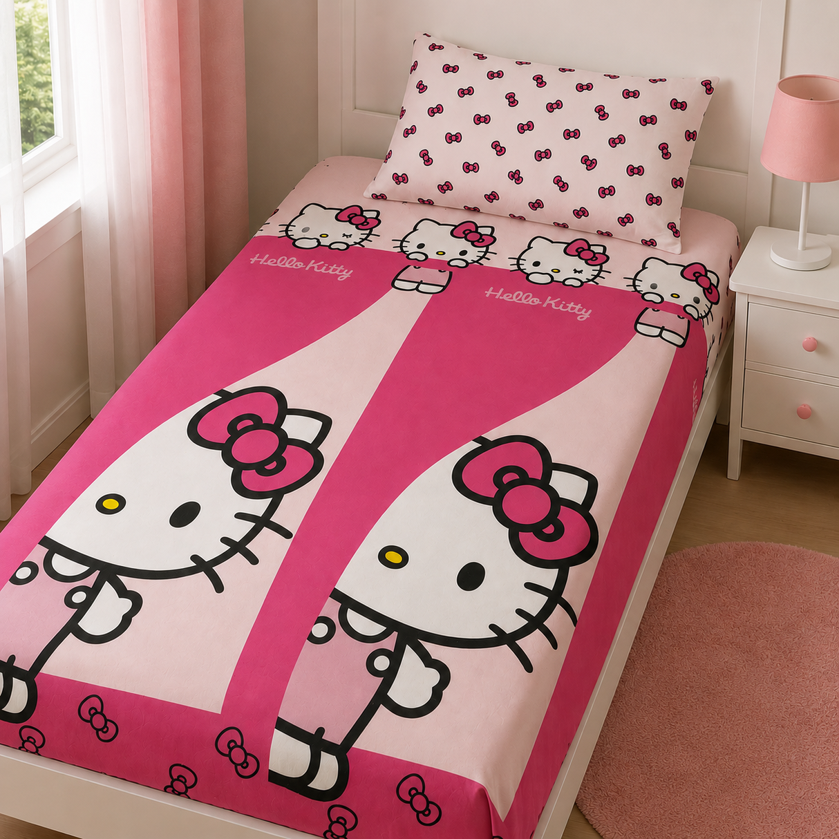 Completo Lenzuola 100% Cotone – Hello Kitty