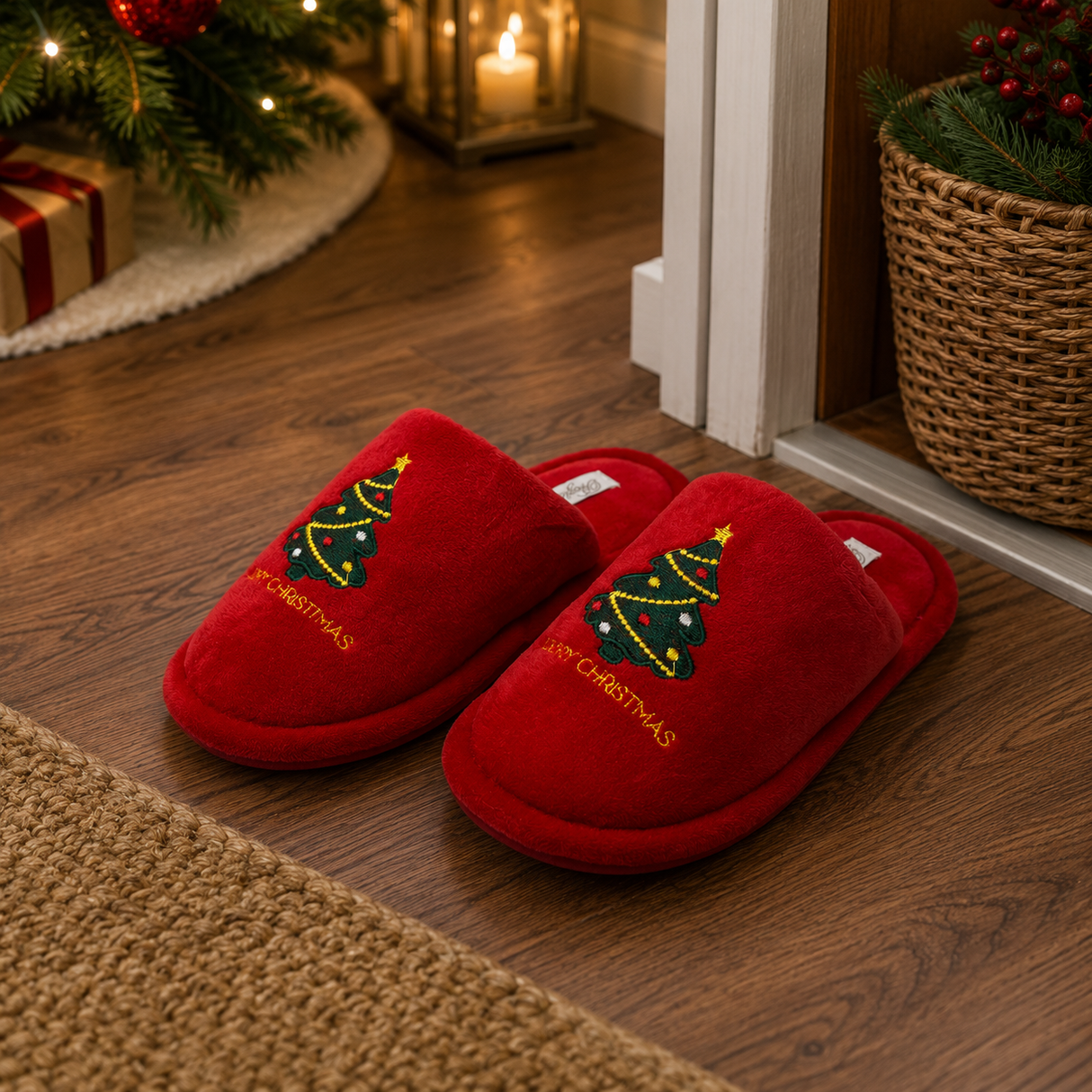 Pantofole Bimbi Natalizie HAPPY CHRISTMAS da 30 a 35 - Preziosa Home
