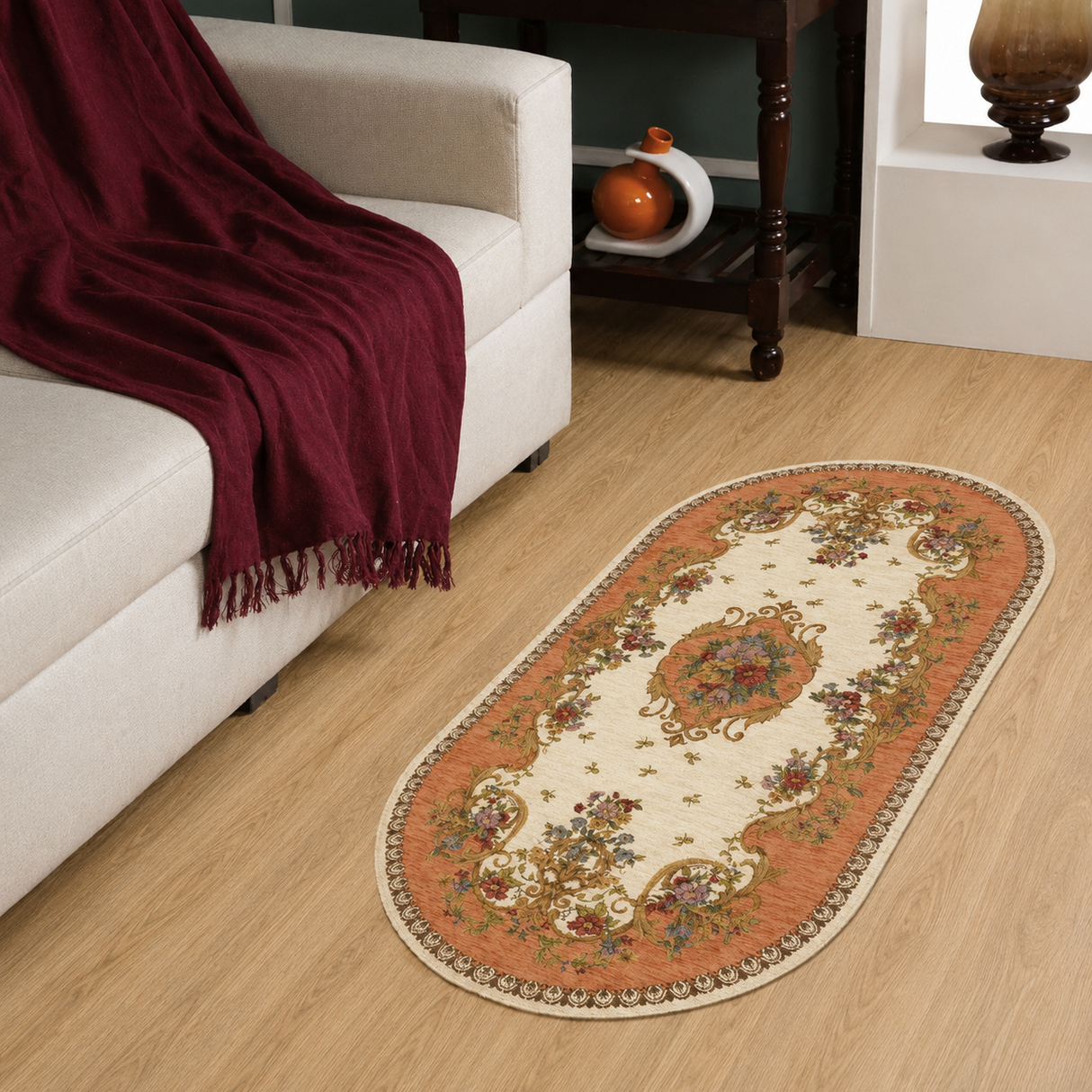 Tappeto SIVIGLIA Retrogommato Antiscivolo Karì in Ciniglia Lavabile – Tappeto Arredo Classico