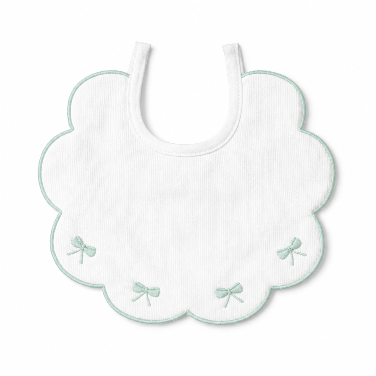 Bavaglino Neonato 193 Fiocchetti Cotone Ricamato - Maestri Cotonieri Home