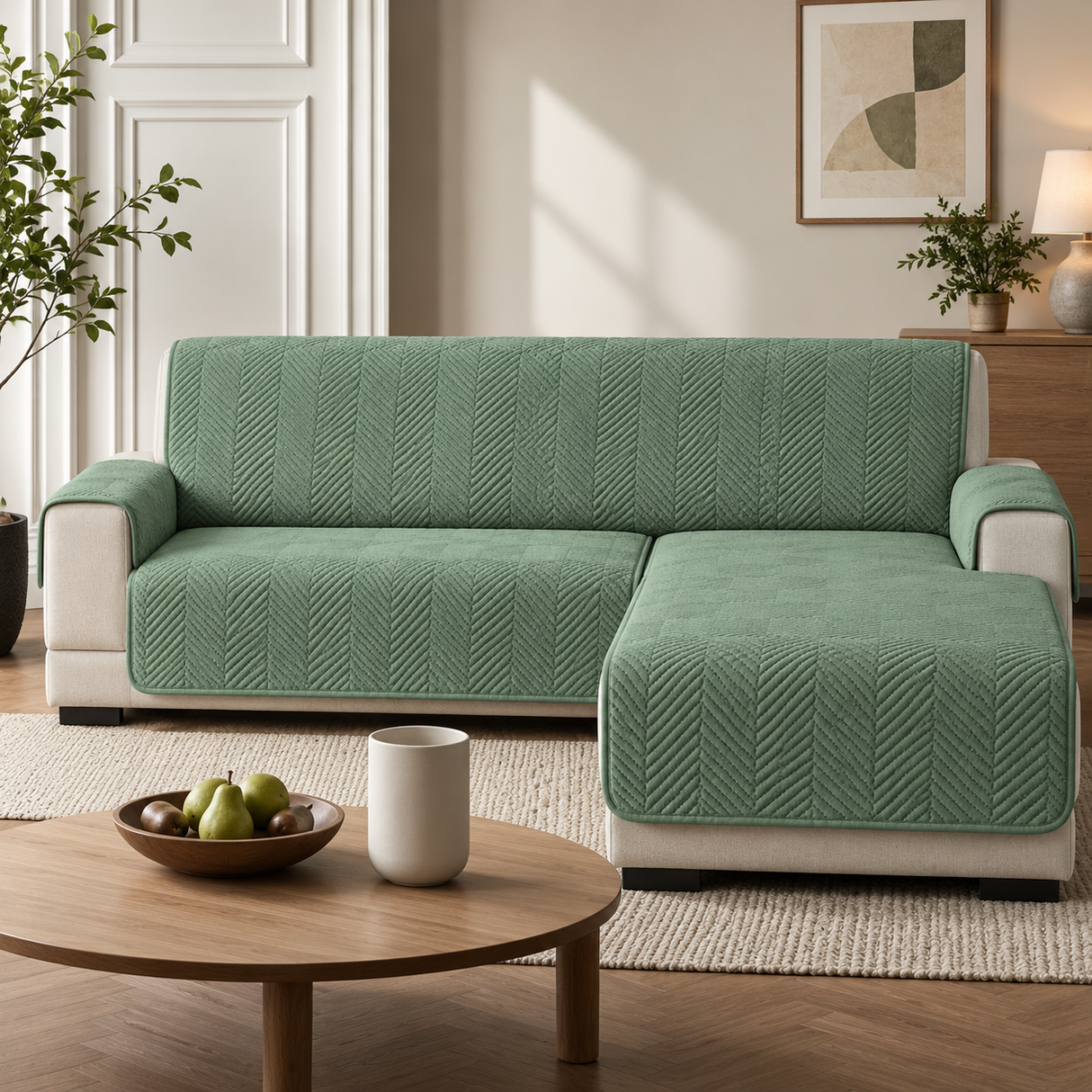 Copridivano Cosmopolitan Double Face con Braccioli da 2 a 3 Posti con Chaise Longue - Linea Oro