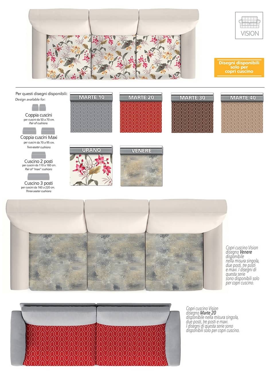 Copricuscino Bielastico Antimacchia Genius Fantasia Vision 2 Posti da 110 a 160 cm - Biancaluna