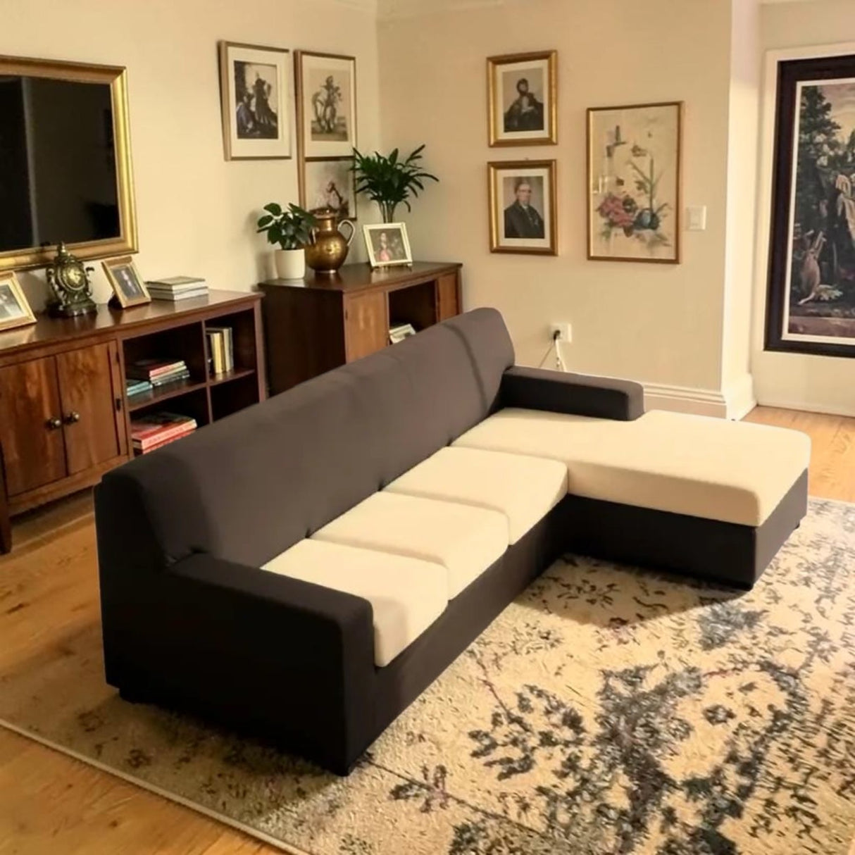 Copridivano Bielastico Antimacchia Tinta Unita Genius 3/4 Posti da 260 a 300 cm con Chaise Longue dx/sx da 115 a 175 cm - Biancaluna