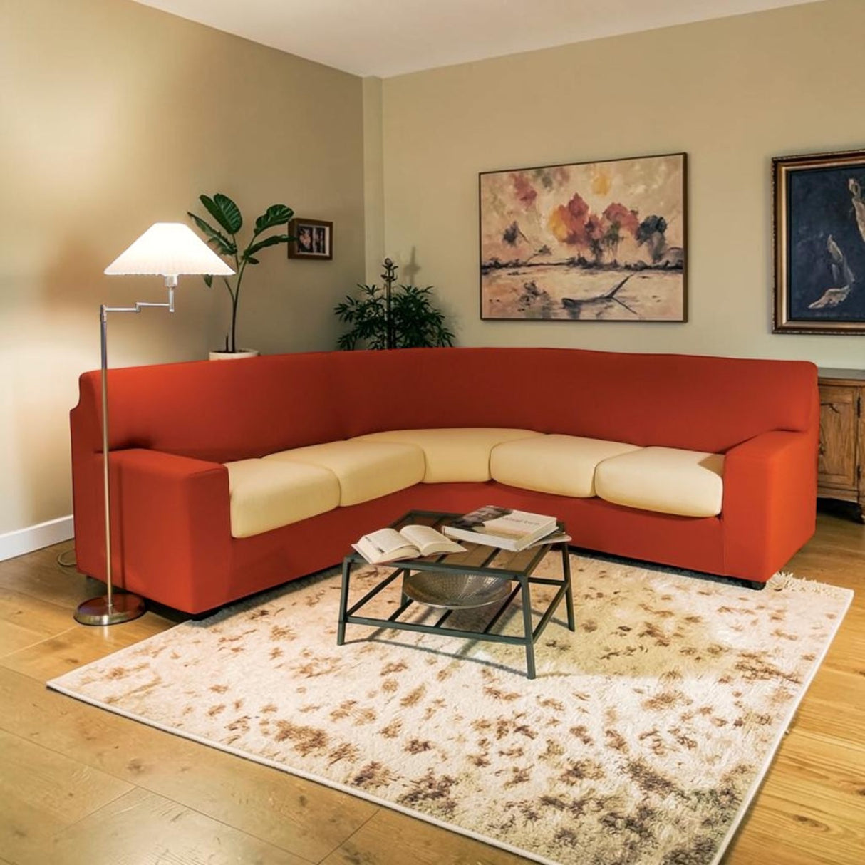 Copridivano Bielastico Antimacchia Tinta Unita Genius Suit Angolare da 360 a 440 cm/da 440 a 530 cm - Biancaluna