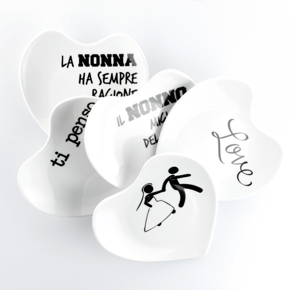 Set 2 Piatti Cuore Graffiti La Nonna Ha Sempre Ragione - Weissestal