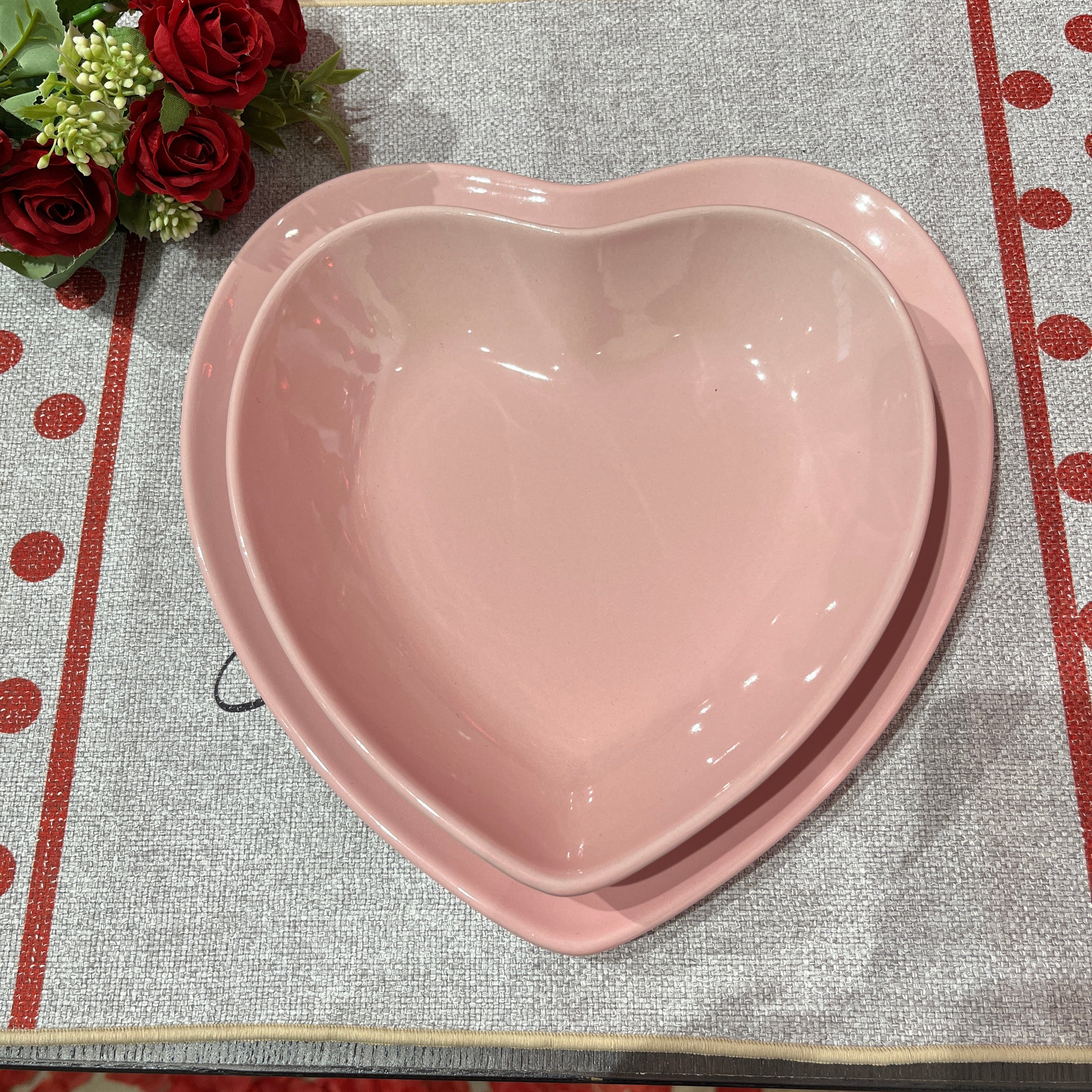 Piatto Forma Cuore Rosa - Arca Italy