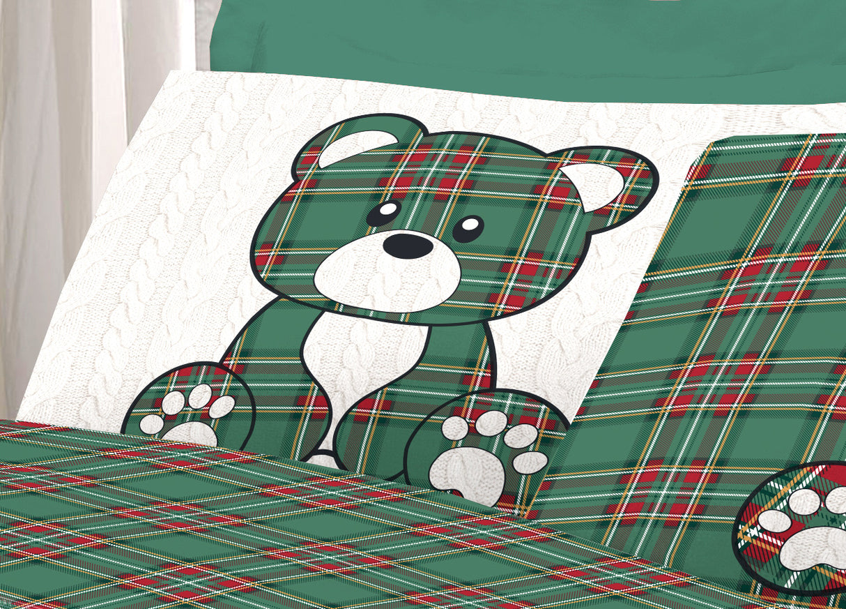 Completo Lenzuola TARTAN ORSETTI singolo By Pensieri Delicati