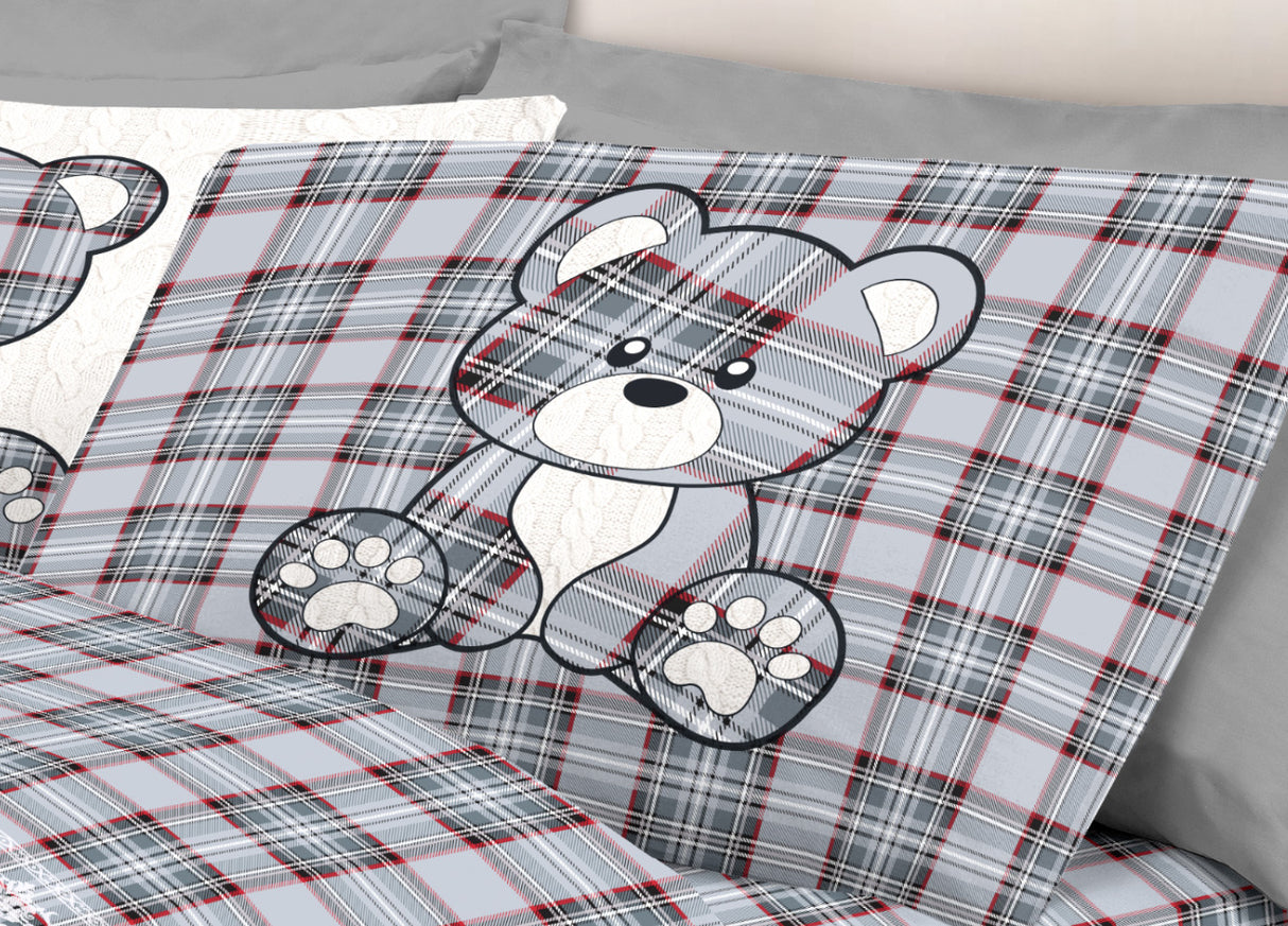 Completo Lenzuola TARTAN ORSETTI singolo By Pensieri Delicati