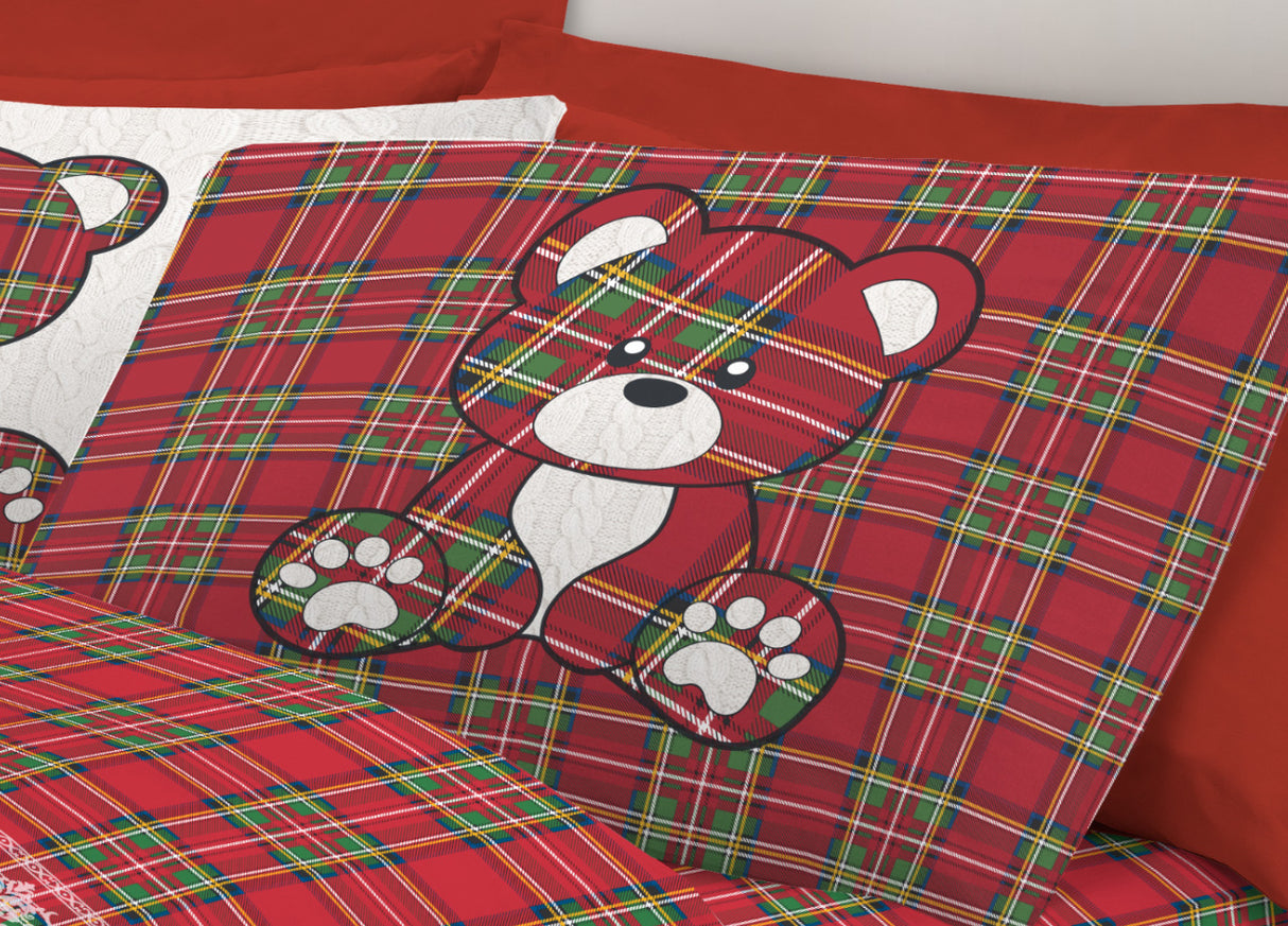 Completo Lenzuola TARTAN ORSETTI singolo By Pensieri Delicati