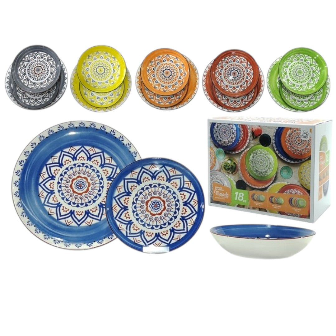 Servizio Piatti Porcellana 18pz Marcelo - Gusto Casa