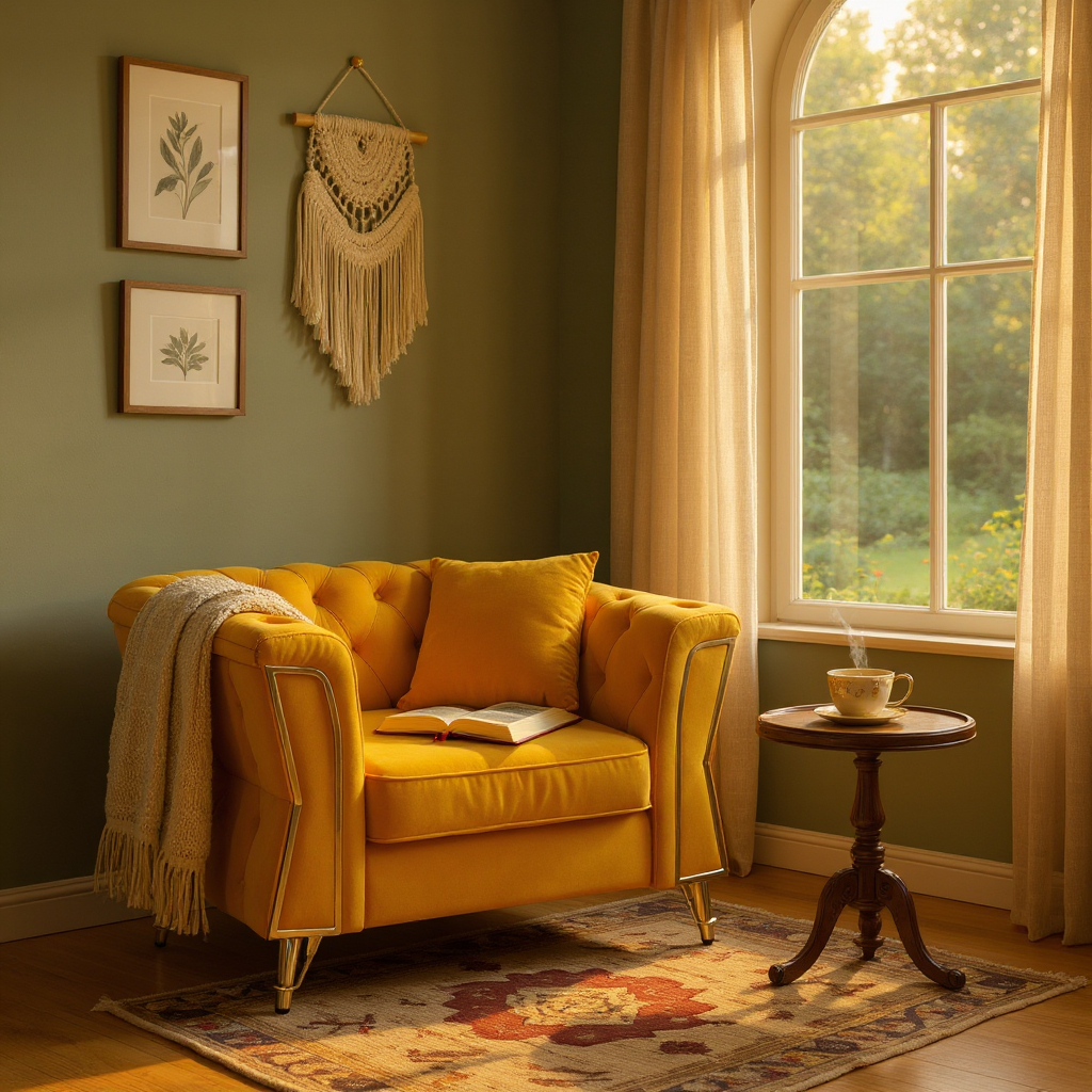 POLTRONA EMY SENAPE C/CUSCINO - FERRETTI