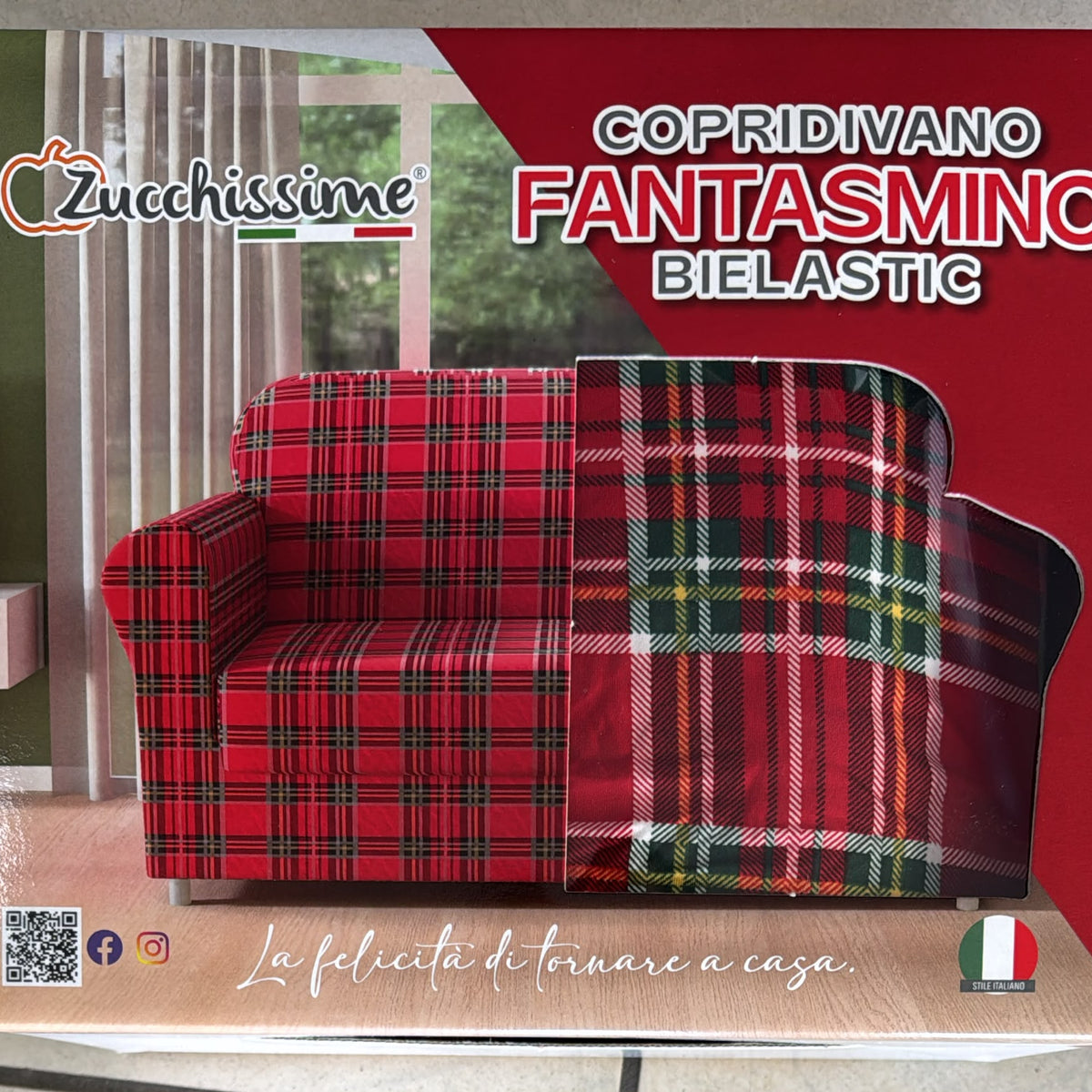 Copridivano Fantasmino Natalizio in Tesssuto Bielastico da 2 a 4 Posti - Zucchissime