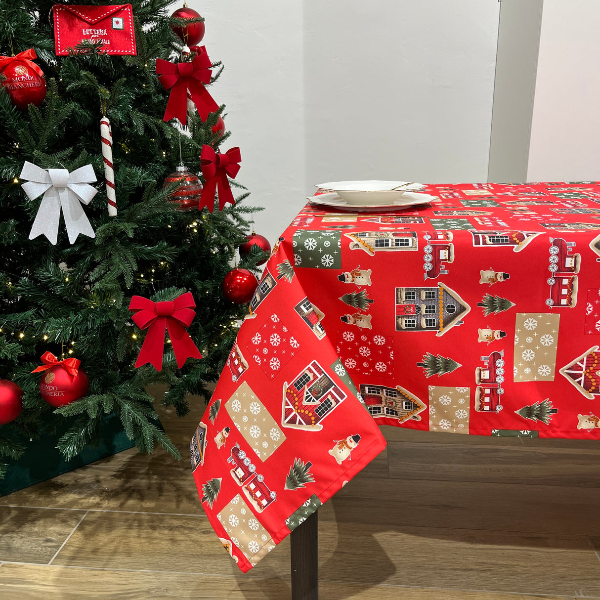 Servizio da Tavola x12 ARMONY CASETTE Rossa by Vingi (Natale)