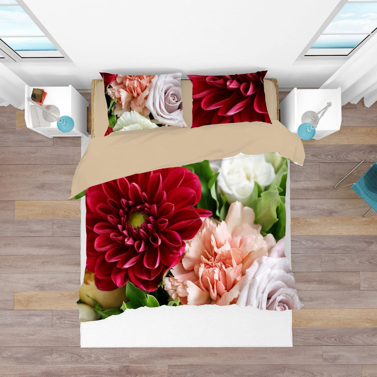 Parure Copripiumino matrimoniale MANTO IN FIORE by Karì