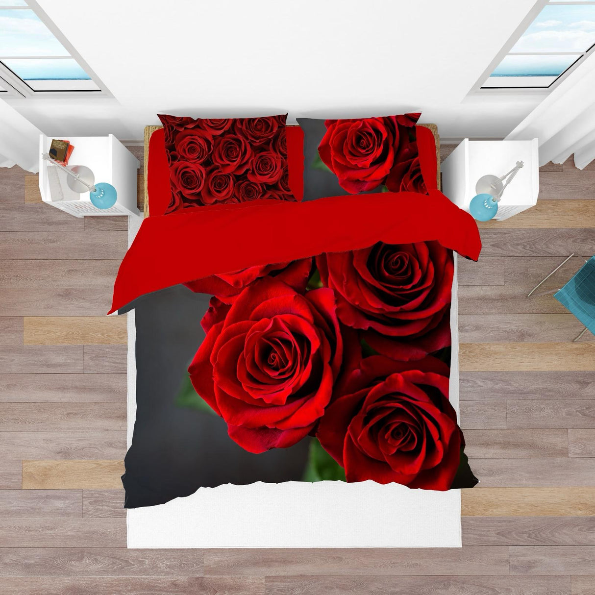 Parure Copripiumino matrimoniale ROSE ROSSE by Karì