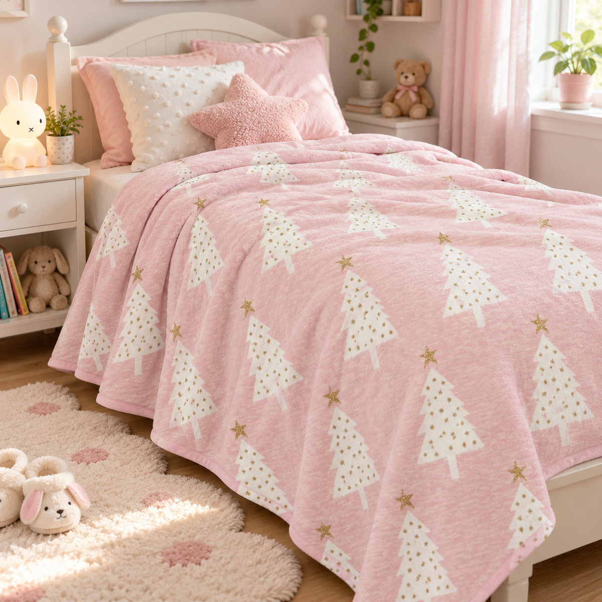 Plaid Luxury Christmas Rosa 130x160cm - L'Atelier17