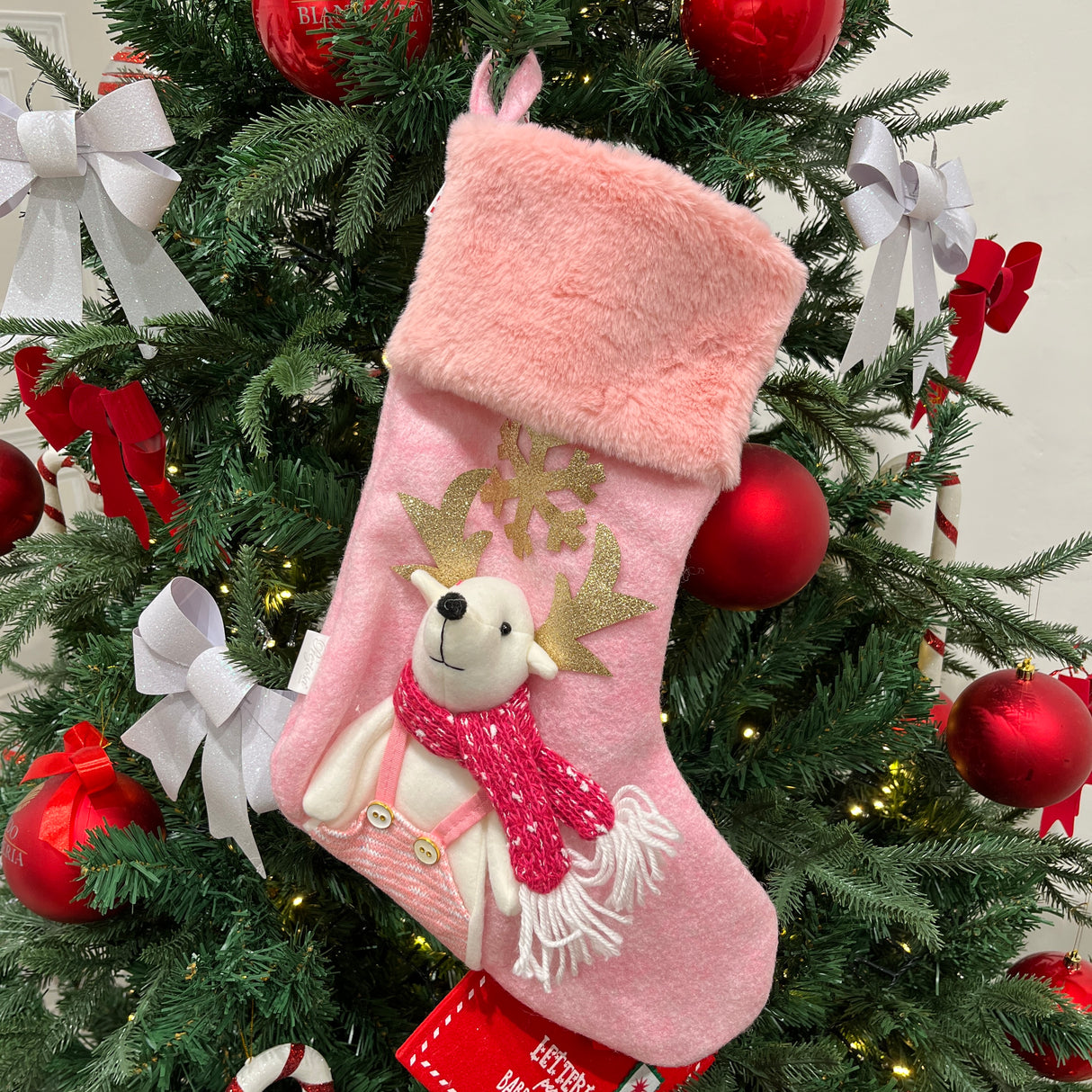 Calza Befana RENNA Rosa By Preziosa Home (Natale)