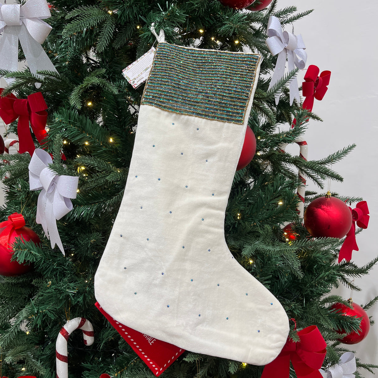 Calza Befana VELLUTO BIANCA By Hanna Home (Natale)