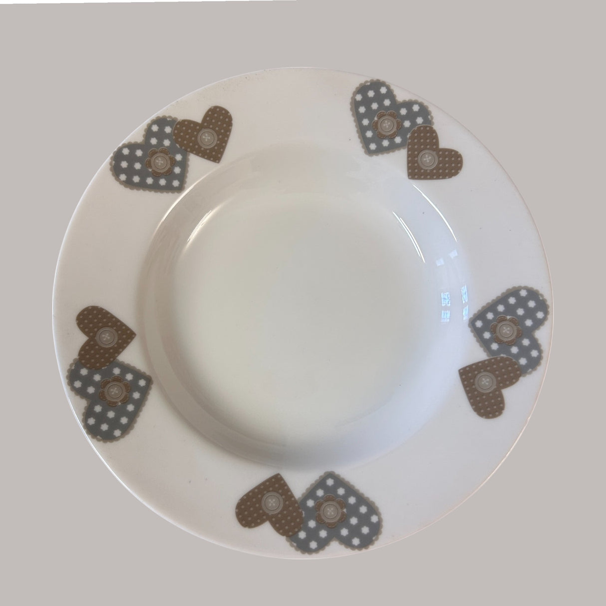 Servizio 18 POSTI + 1 insalatiera CUORE TORTORA by Rosentable