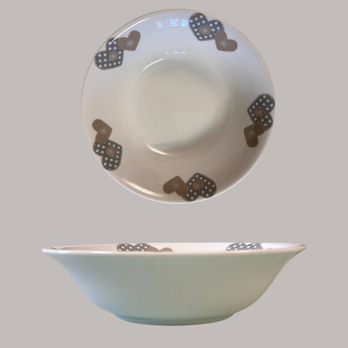 Servizio 18 POSTI + 1 insalatiera CUORE TORTORA by Rosentable