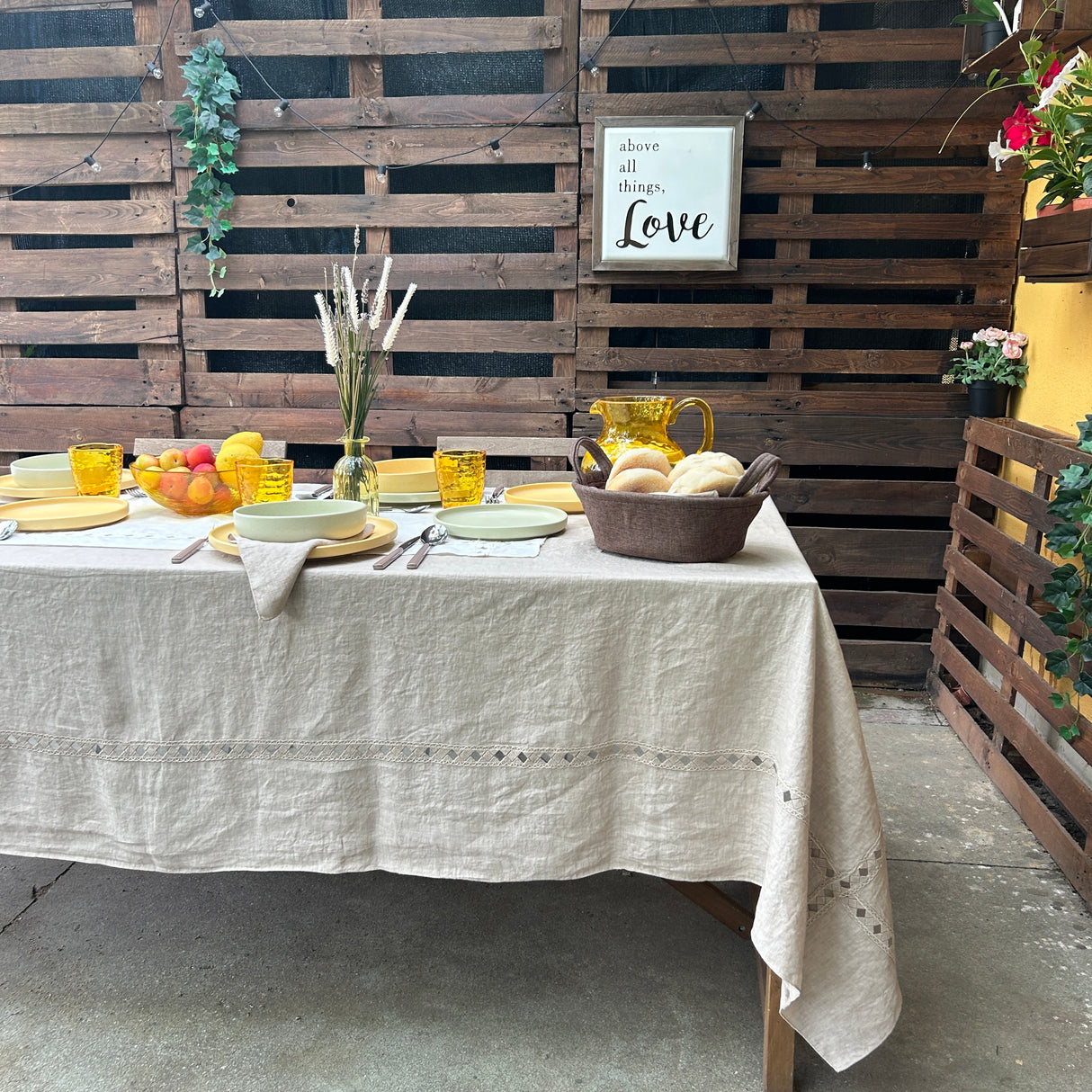 Servizio da tavola SAMANTHA x12 persone in lino by Serendipity