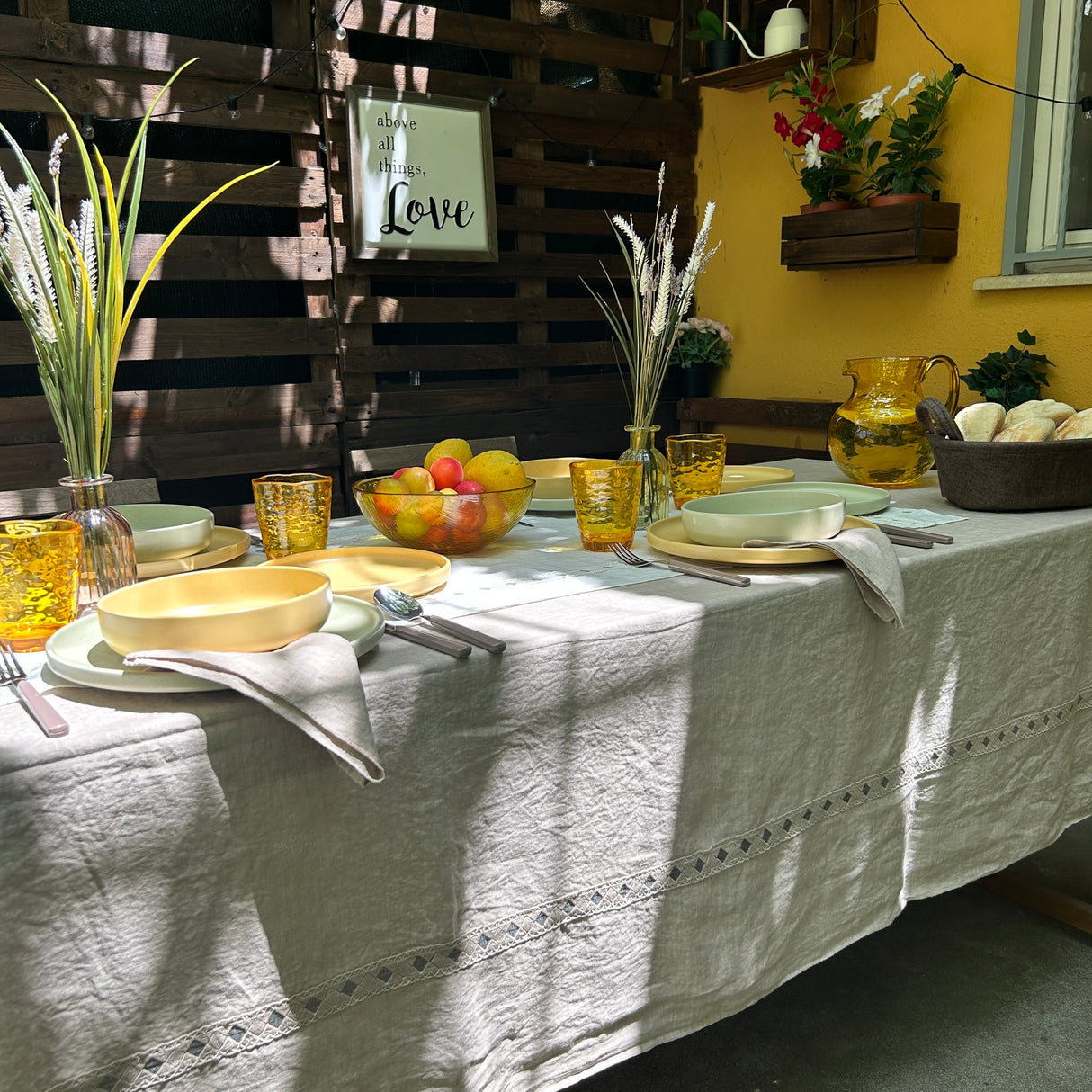 Servizio da tavola SAMANTHA x12 persone in lino by Serendipity