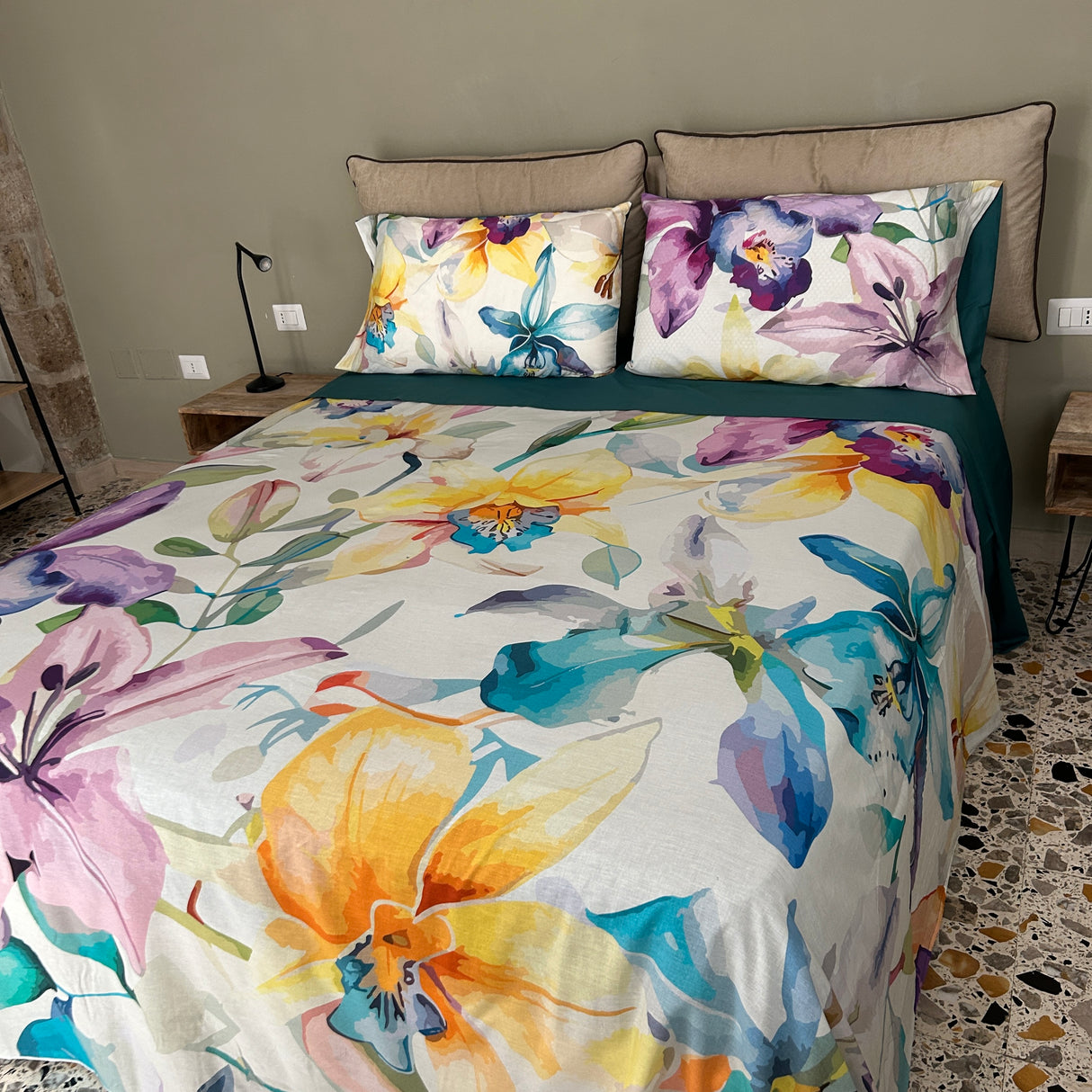 Completo Lenzuolo Copriletto Cotone NARCISO by Linea Oro