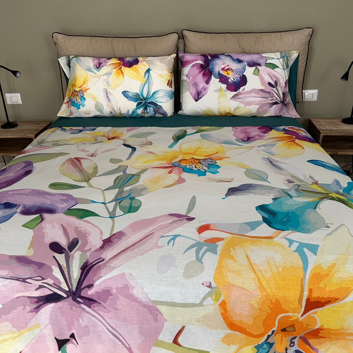 Completo Lenzuolo Copriletto Cotone NARCISO by Linea Oro