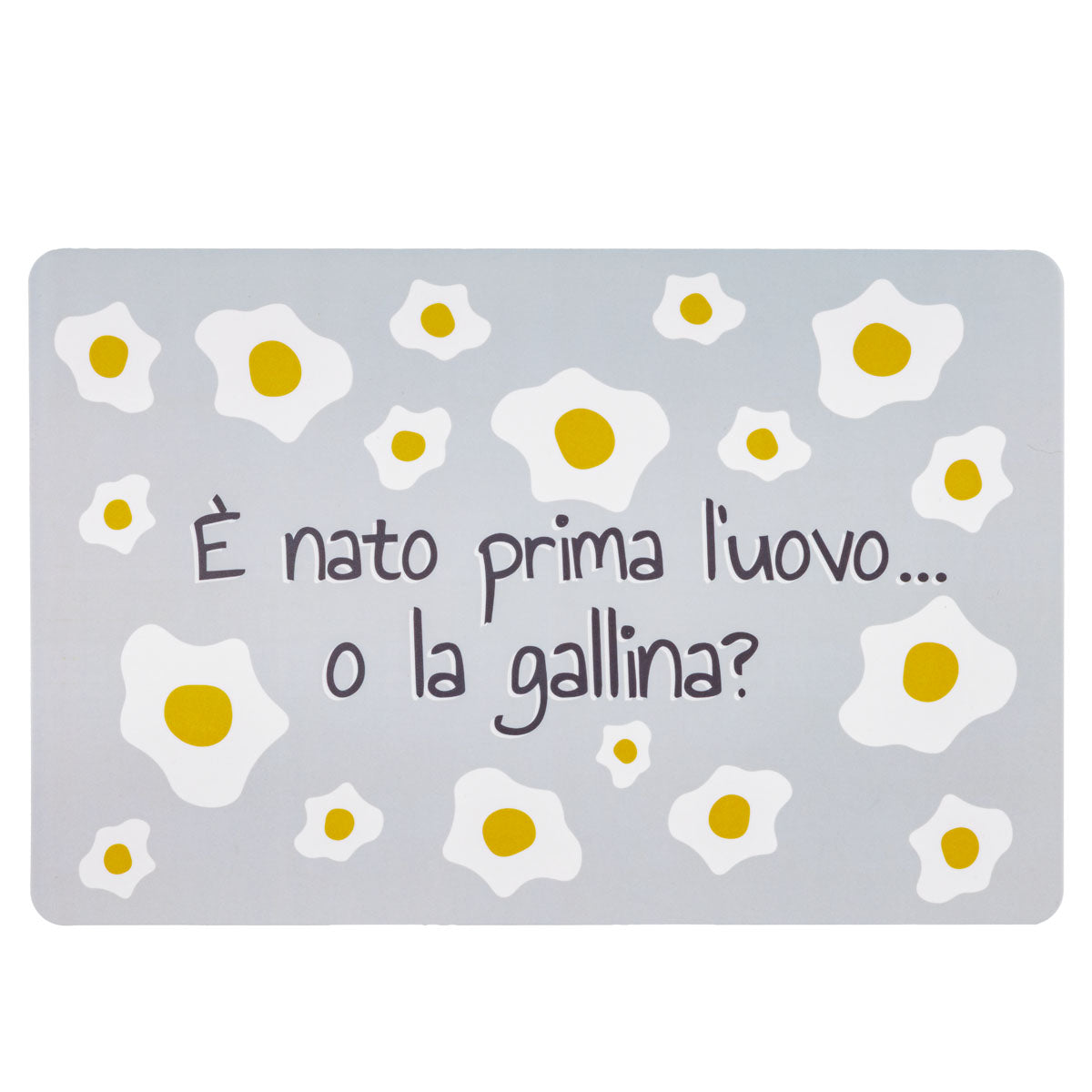 Set 2 Tovagliette "È nato prima l’uovo o la gallina?" 43,5x28,5 cm - Montemaggi