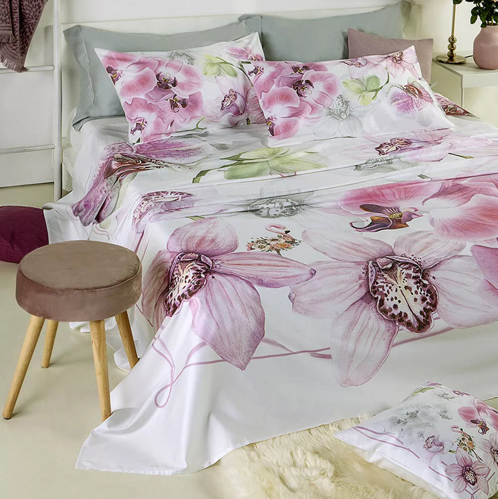 Lenzuola copriletto ORCHIDEA matrimoniale - Tessitura Randi