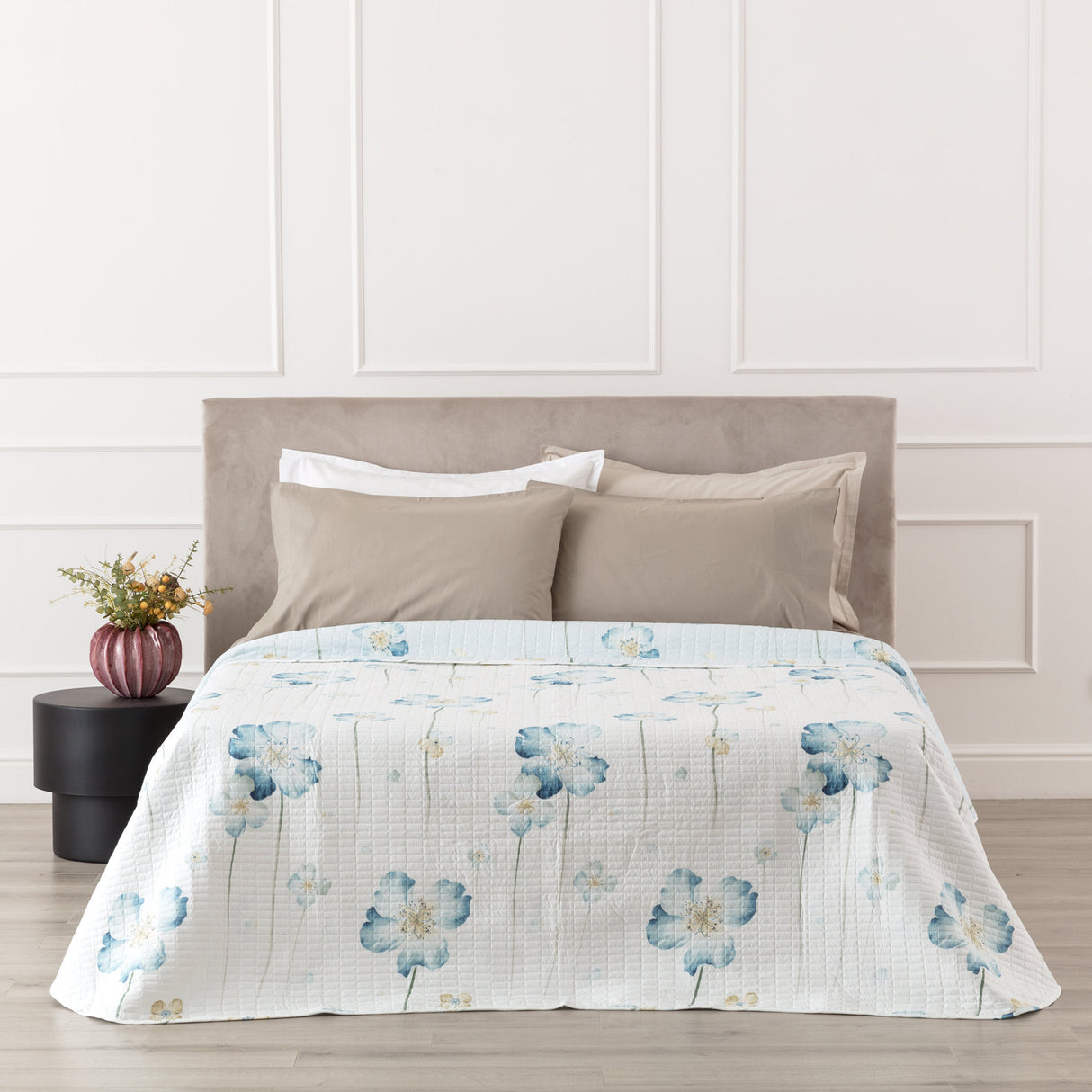 Trapuntino Matrimoniale Double Face Ayla Linea Oro 260x260 cm – Quilt Microfibra Stampata