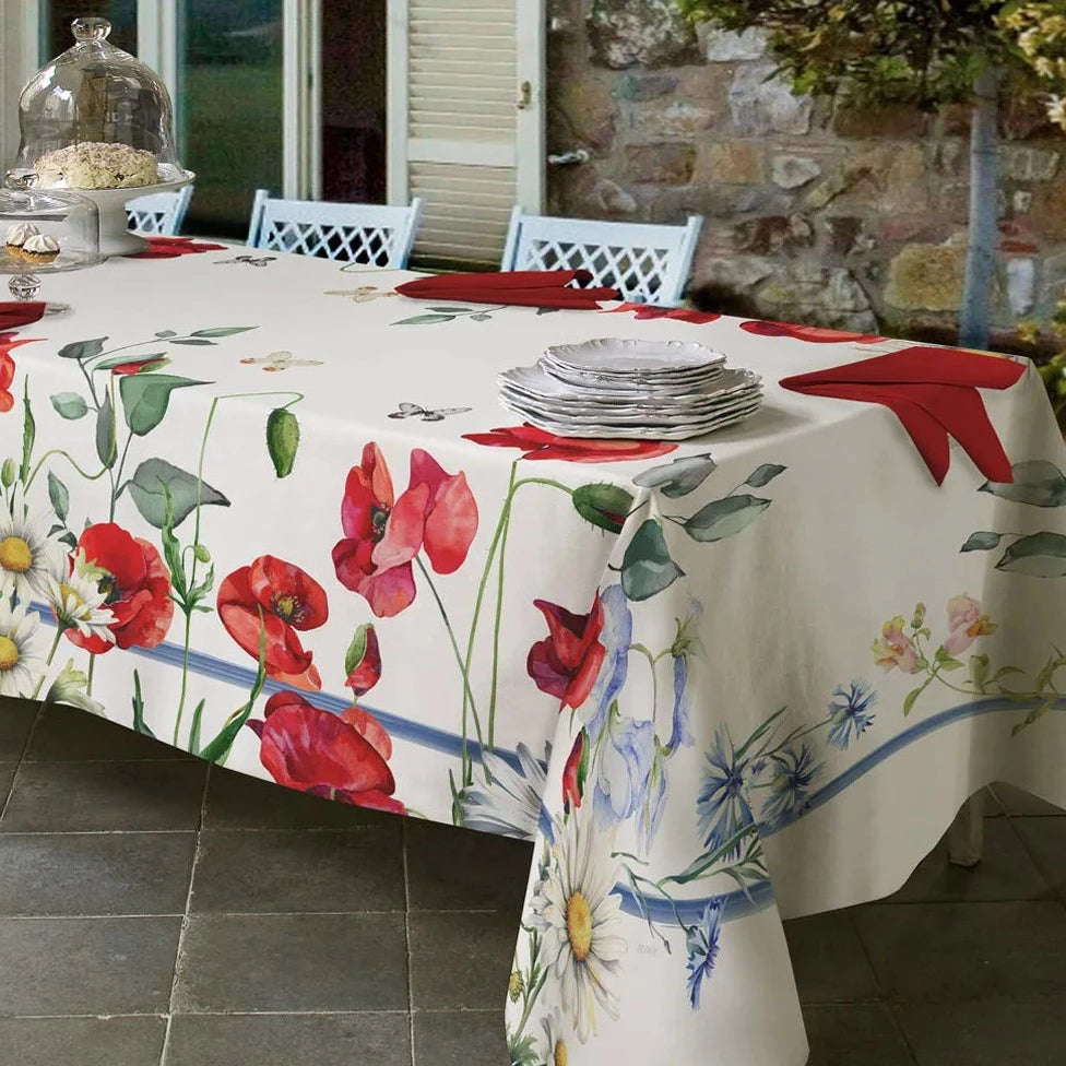Tovaglia x8 PAPAVERI By Tessitura Randi