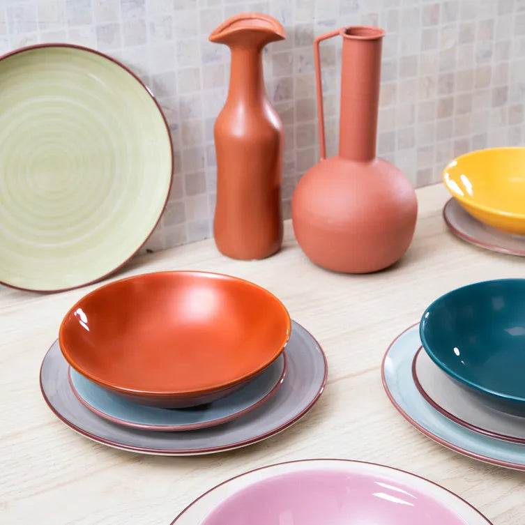 Servizio 18 piatti colorati COCOON in stoneware by H&H