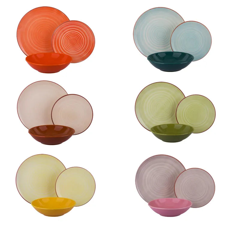 Servizio 18 piatti colorati COCOON in stoneware by H&H