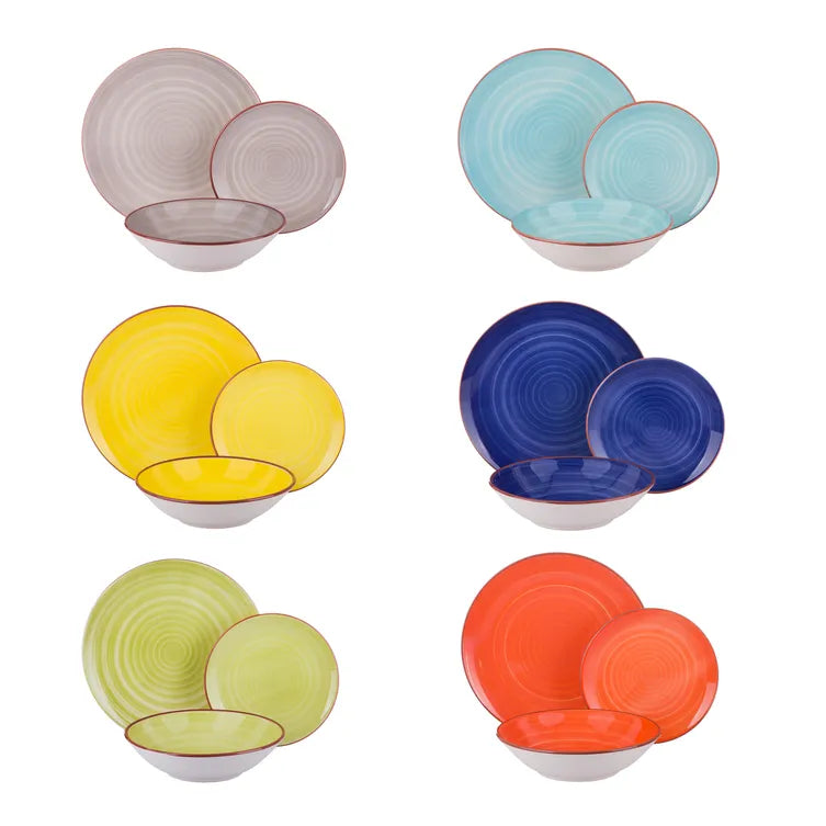 Servizio 18 piatti colorati CARIBE in stoneware by H&H