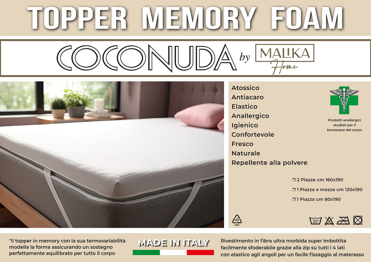 Topper Memory Foam VARIE MISURE by Coconuda Malika Home