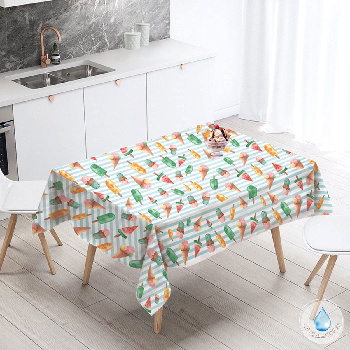 Tovaglia Antimacchia SI MANGIA CON LE MANI 006 - Antica Tessitura Italiana