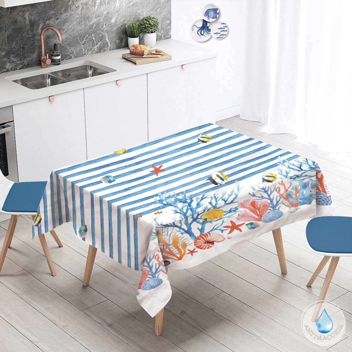 Tovaglia Antimacchia SI MANGIA CON LE MANI 011 - Antica Tessitura Italiana