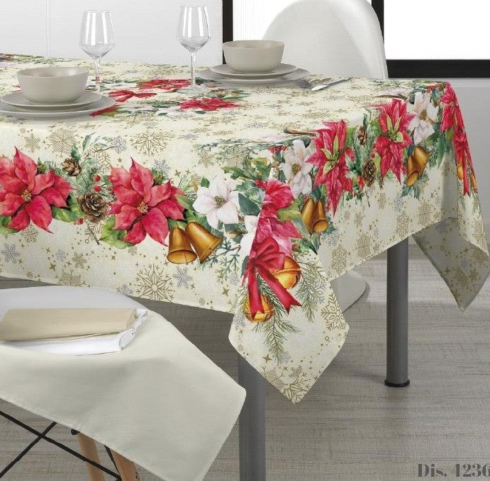 Tovaglia CHRISTMAS Natale Dis.4236 per 6/12/18/24 Posti - Kari