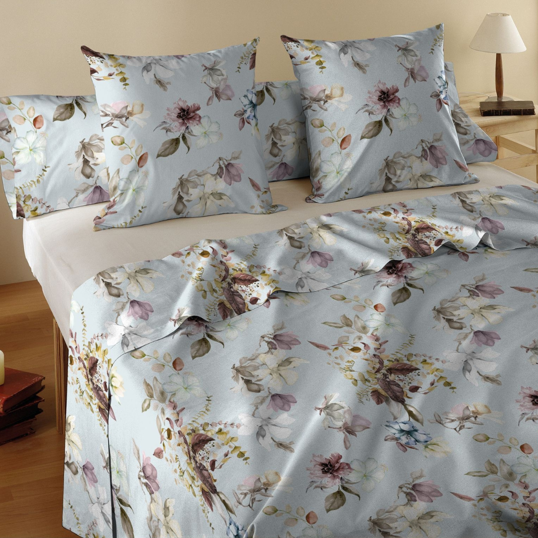 Completo Lenzuola in percalle ESMERALDA 4 federe by Botticelli