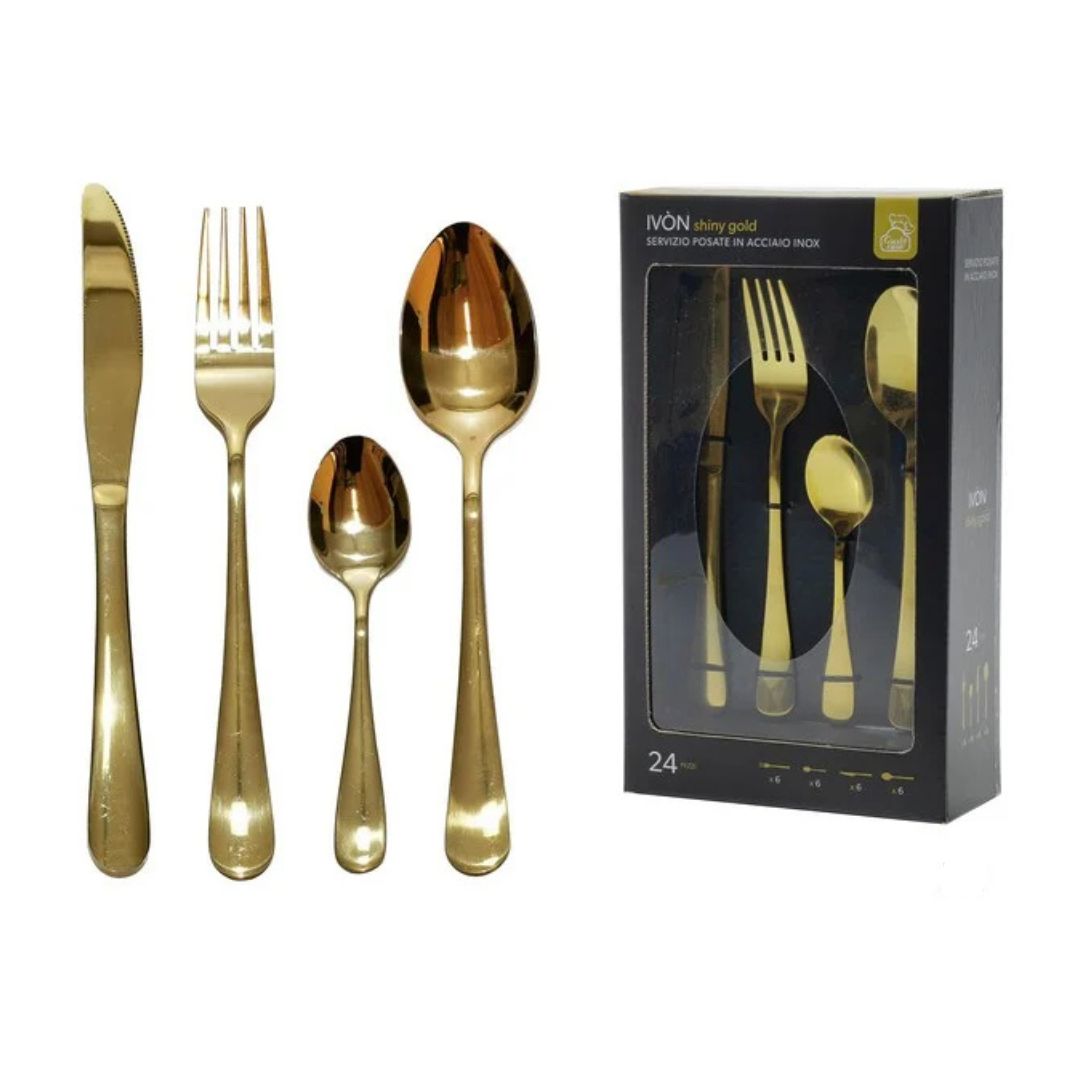 Servizio posate 24 pezzi Amaris Shining gold