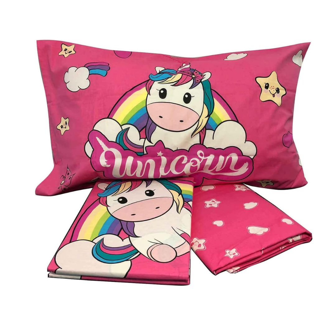 Completo Lenzuola Singolo Unicorn - 100% Cotone - Novia