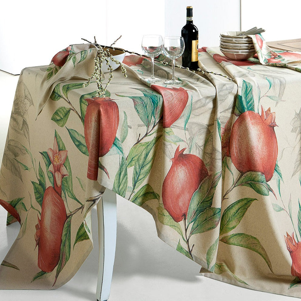 Servizio da Tavola x12 RADICI POMEGRANATE by Tessitura Randi