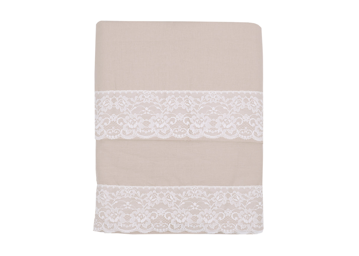 Completo Lenzuola Sophie in Cotone con Pizzo – Singolo, Piazza e Mezza, Matrimoniale | Atelier 17 Made in Italy