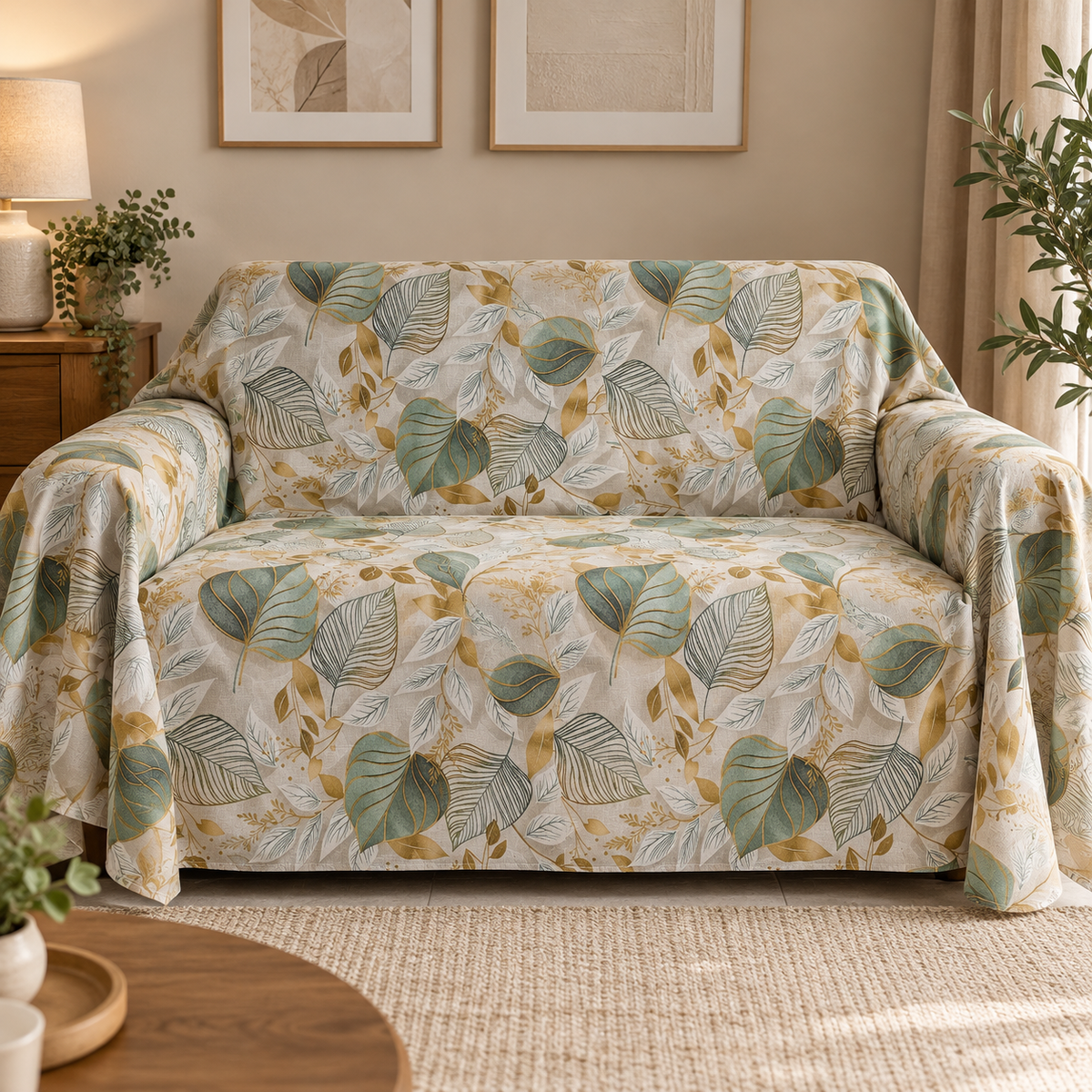 Telo Multiarredo Fantasia Foglie 2 Posti 260x260cm - BA