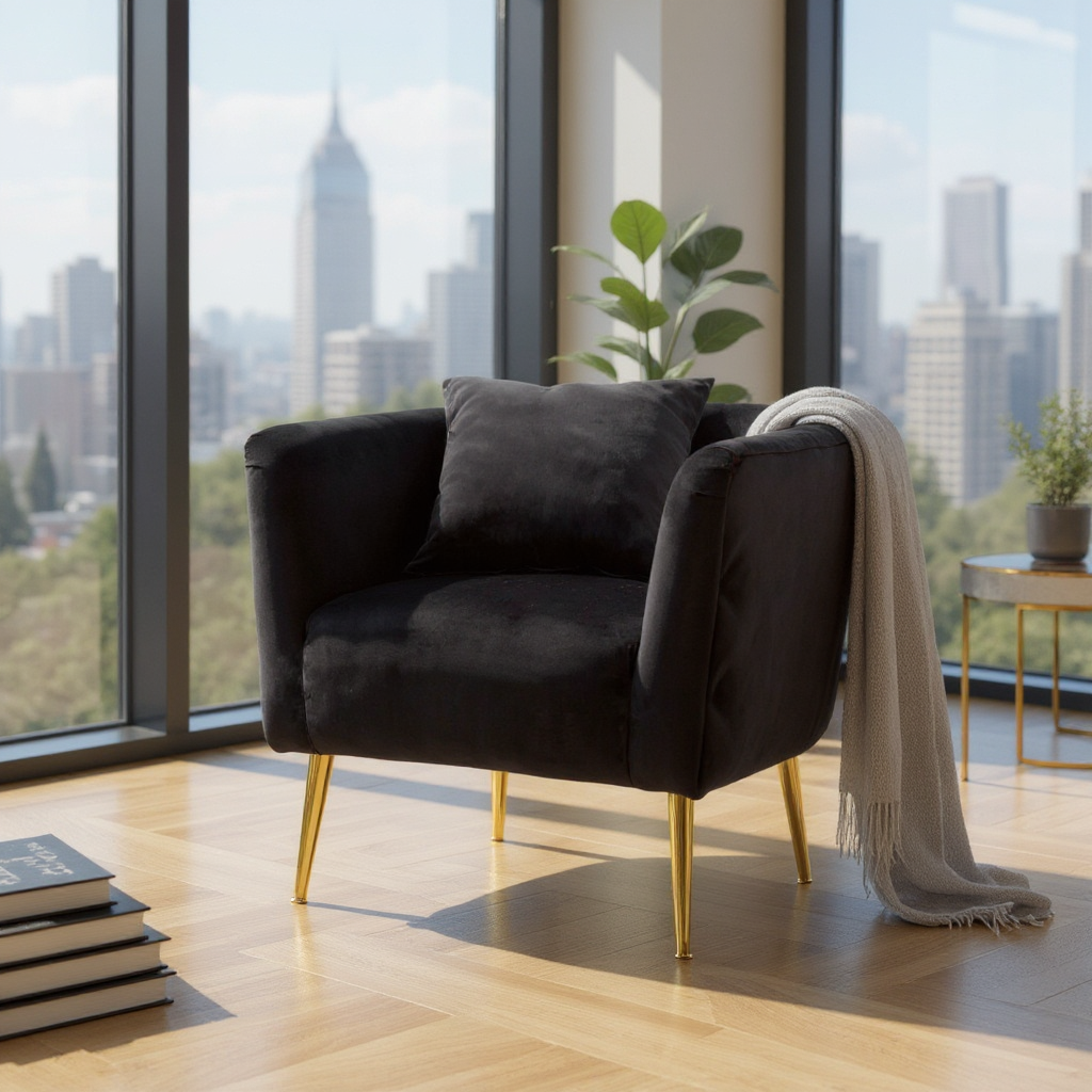 POLTRONA BUCAREST NERO - FERRETTI