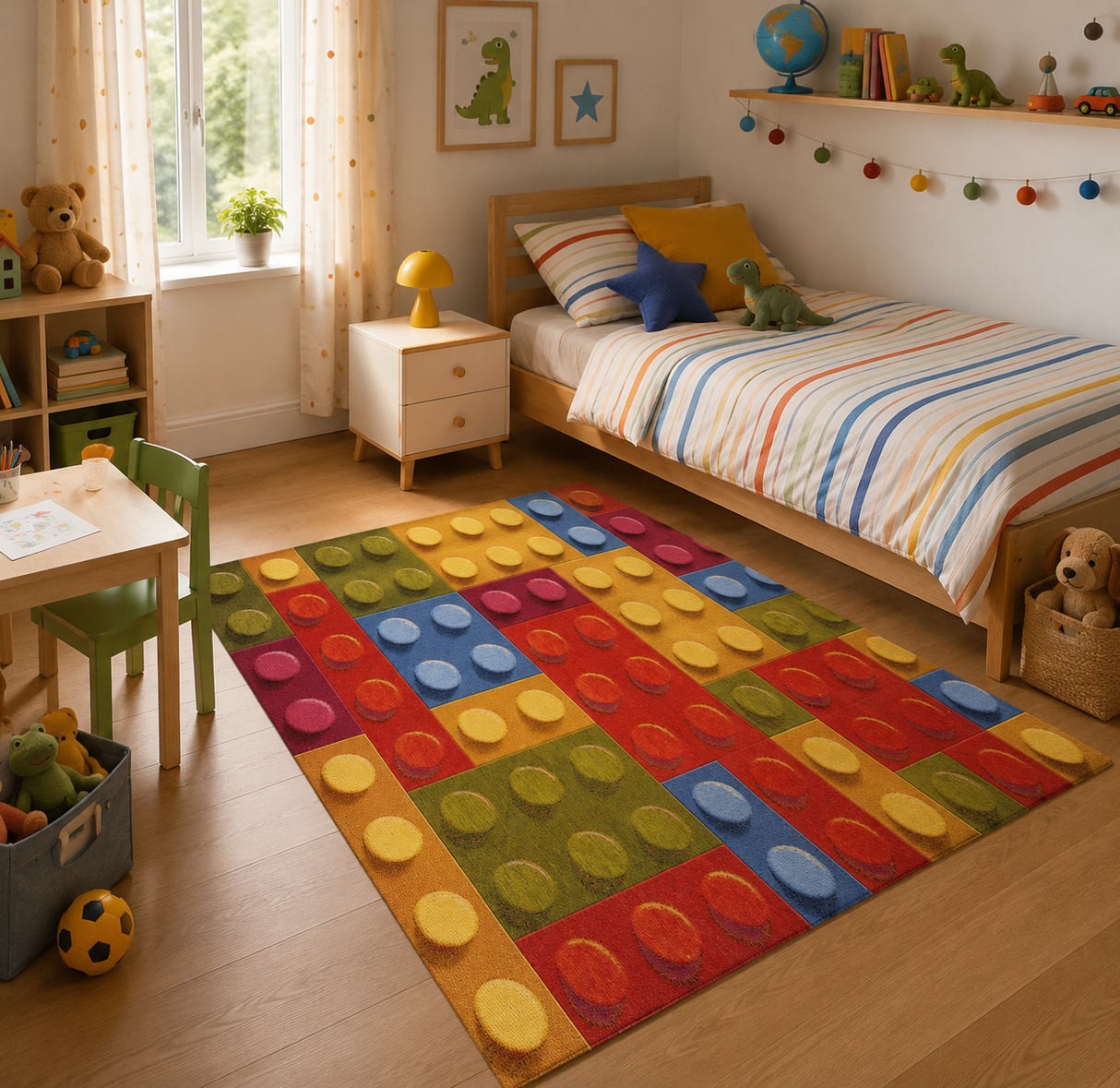 Tappeto BRICK Retrogommato Antiscivolo by Karì – Tappeto Cameretta Lavabile
