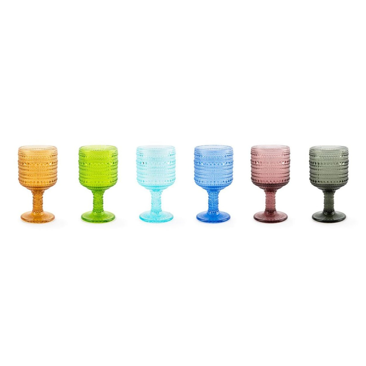 CALICI, 6 PEZZI, MULTICOLORE, VETRO COLORATO IN PASTA,AURORA By Excelsa