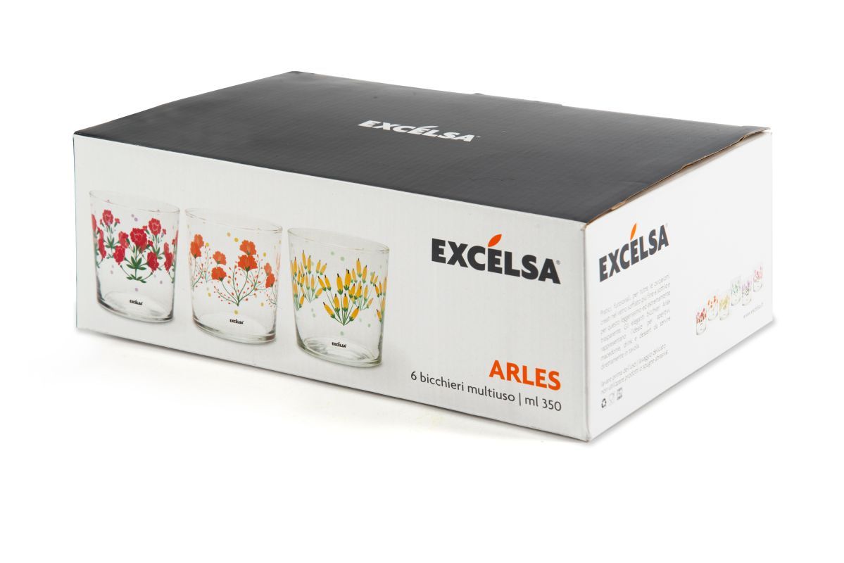 Bicchieri Acqua Arles Excélsa 6 Pezzi in Vetro – 350 ml