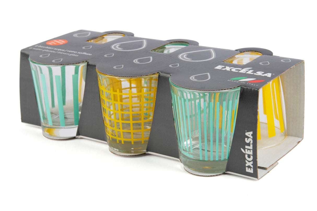 Set 6 Bicchieri Acqua Elba in Vetro - Excelsa